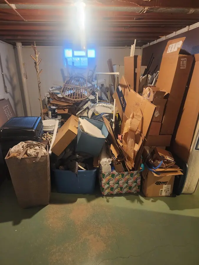 Roll-off dumpster container at job site for 20 Yard Dumpster Rental in Cambria